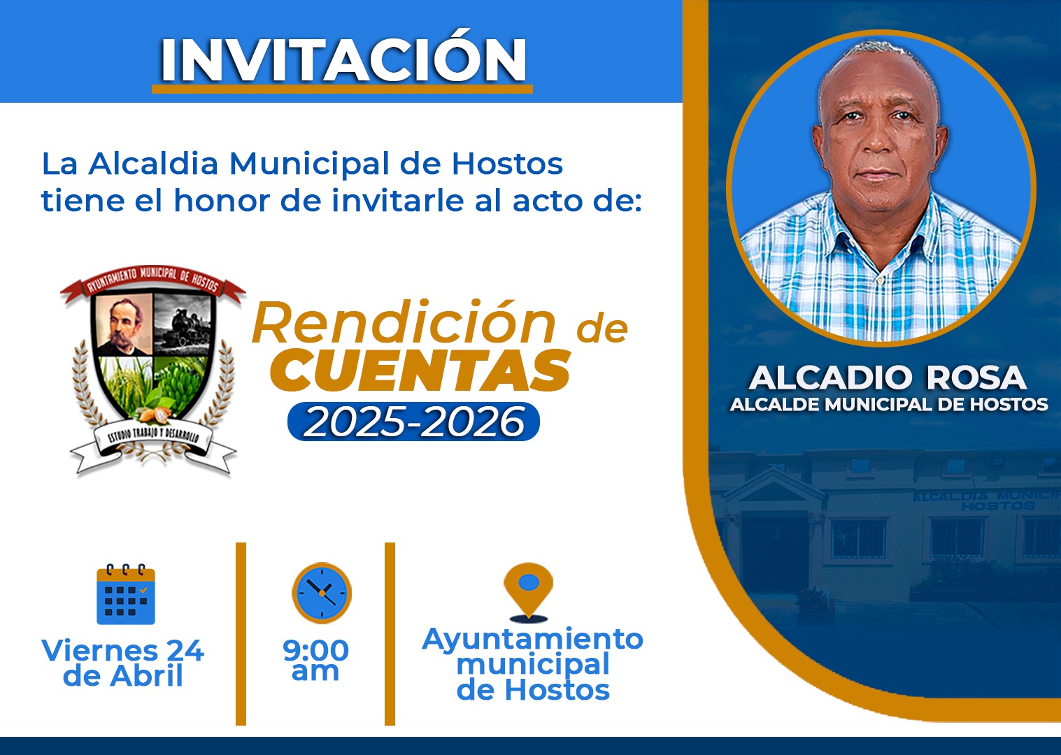 Invitación a Actividad de Rendición de Cuentas 2do Año de Gestión 2024-2028